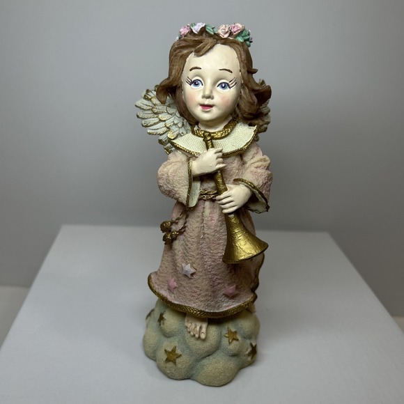 Other - Jaimy Angel Girl Figurine Pink Dress‎ Trumpet Stars 7" SKU 1231